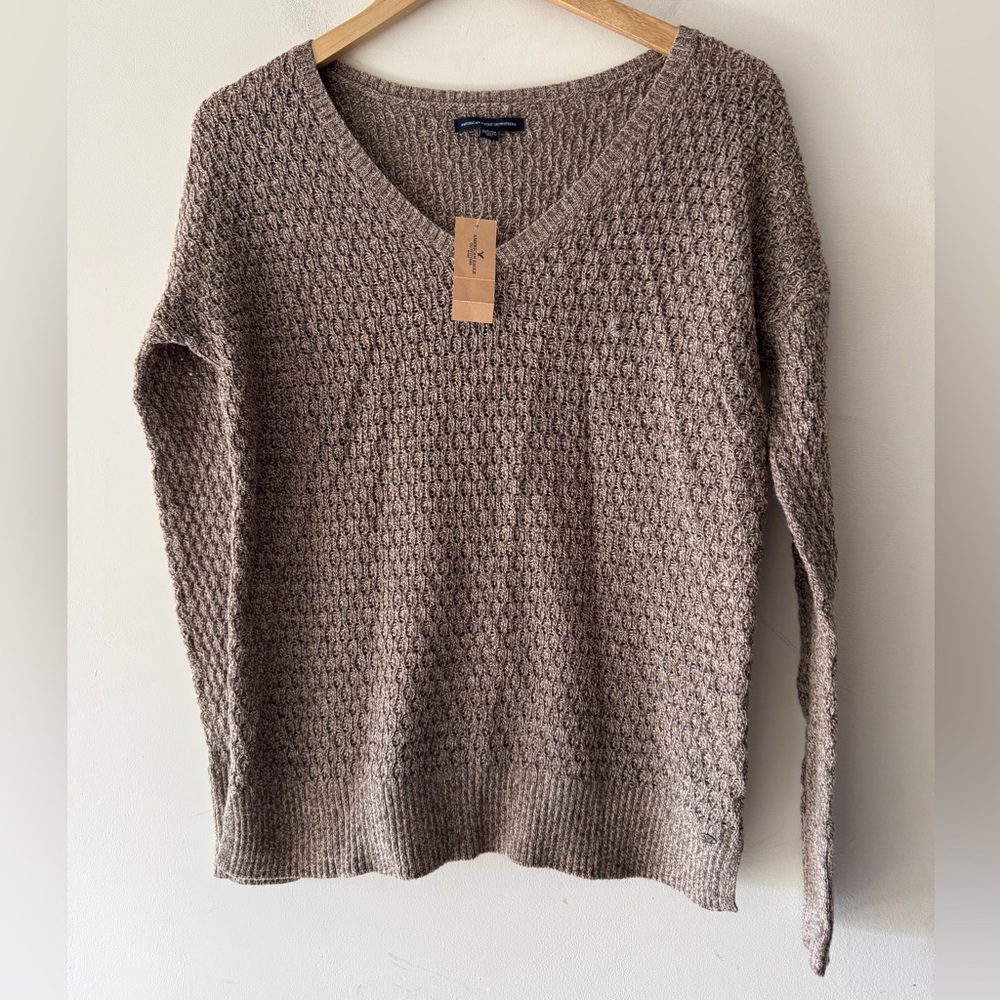 NEW!! American Eagle Brown V Neck Y2K Sweater